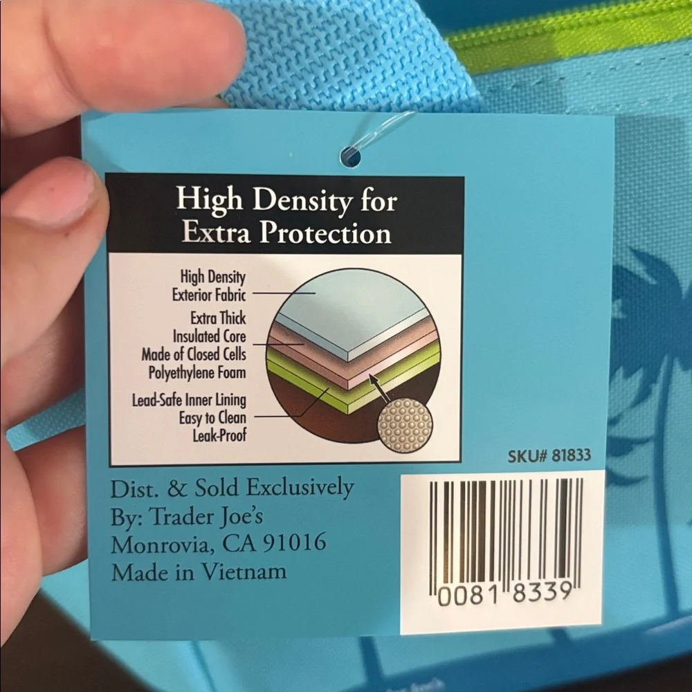 🆕 NWT Trader Joe’s Insulated Mini Tote, Rare Find! Blue Color, Travel, Gifting